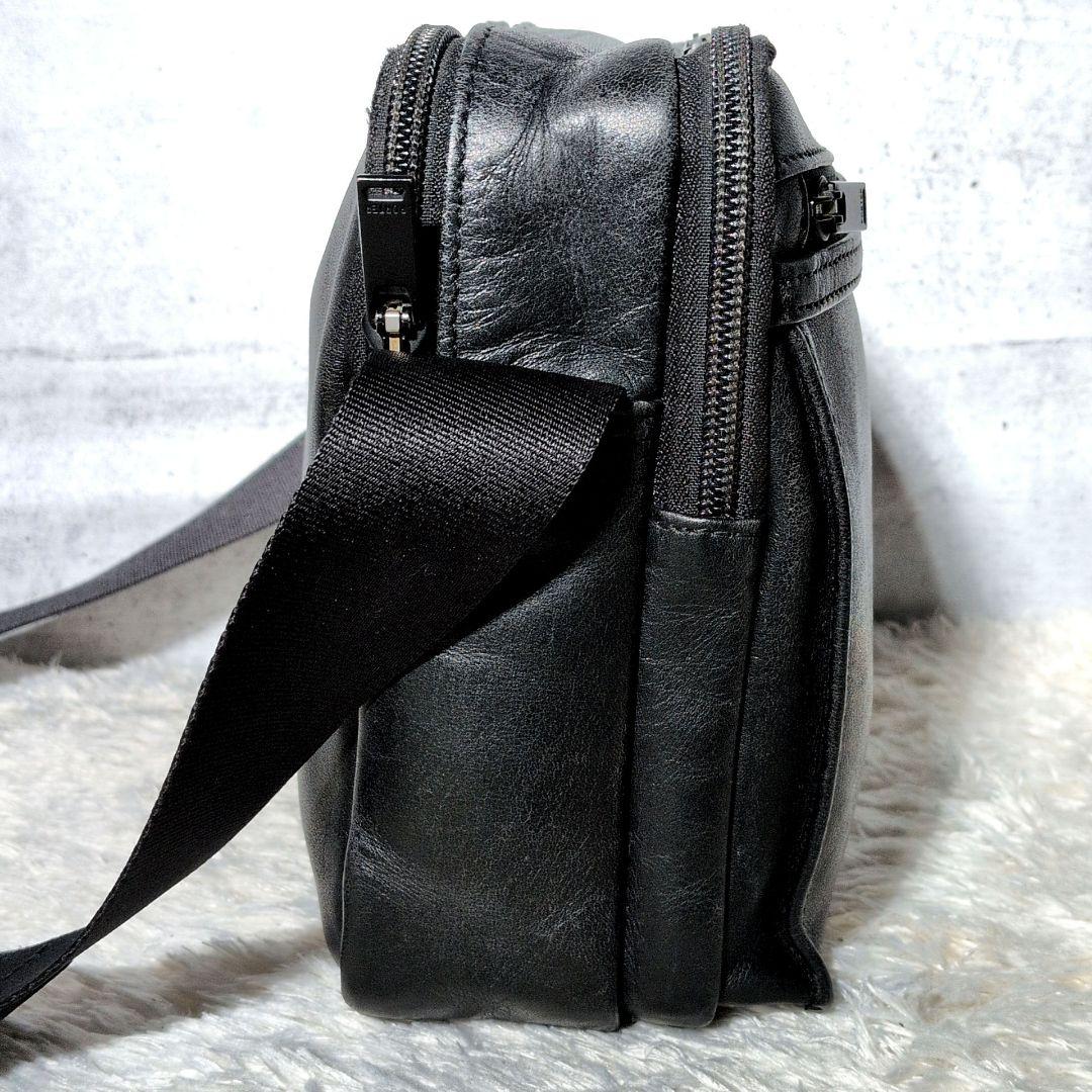 【美品 オールレザー】ポーター　アメイズ　ショルダーバッグ　クロスボディ　黒