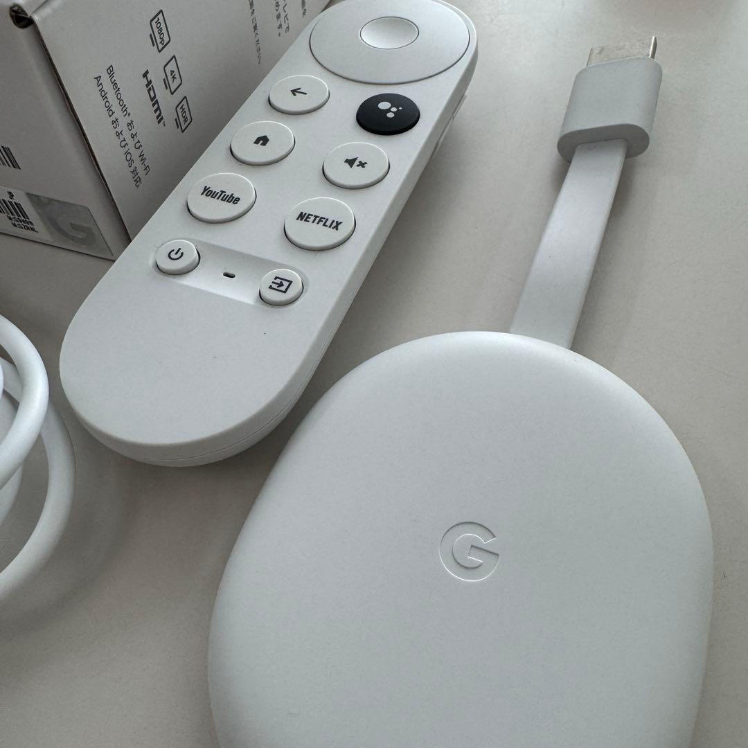 【美品】Chromecast Google TV 4K 箱 リモコン ケーブル類