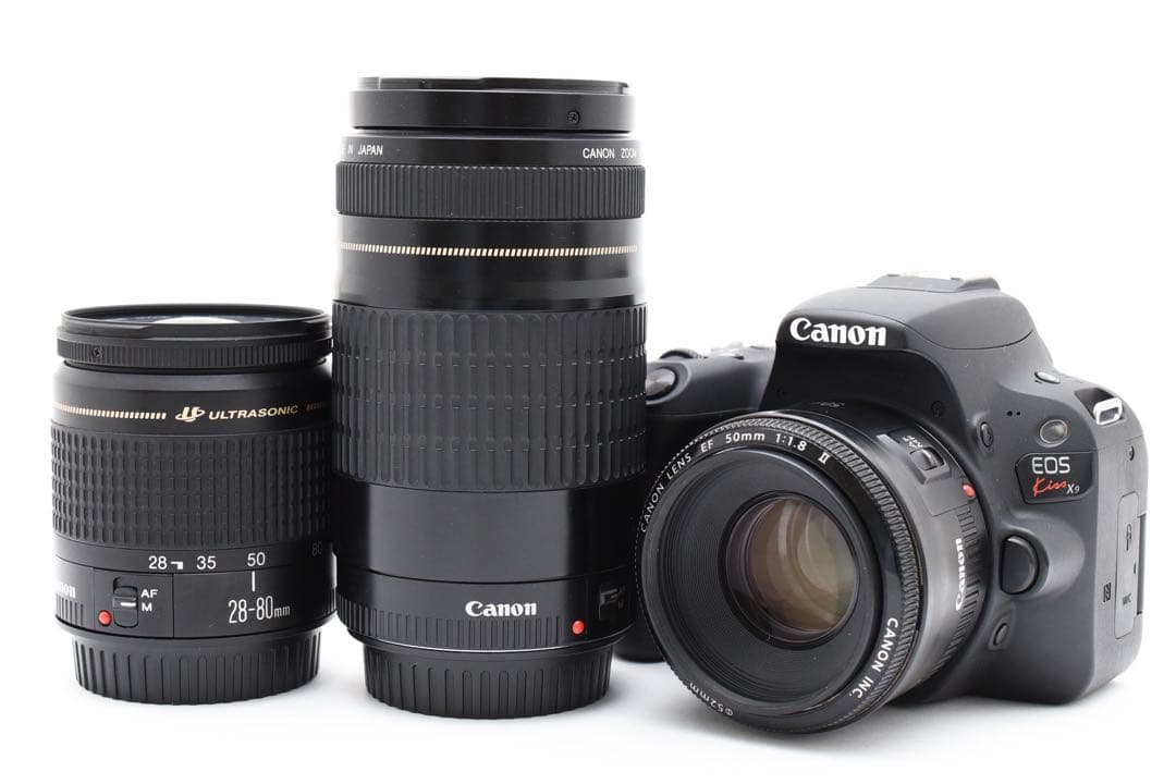 保証付/デジタル 一眼レフカメラ canon kiss x9トリプルレンズセット
