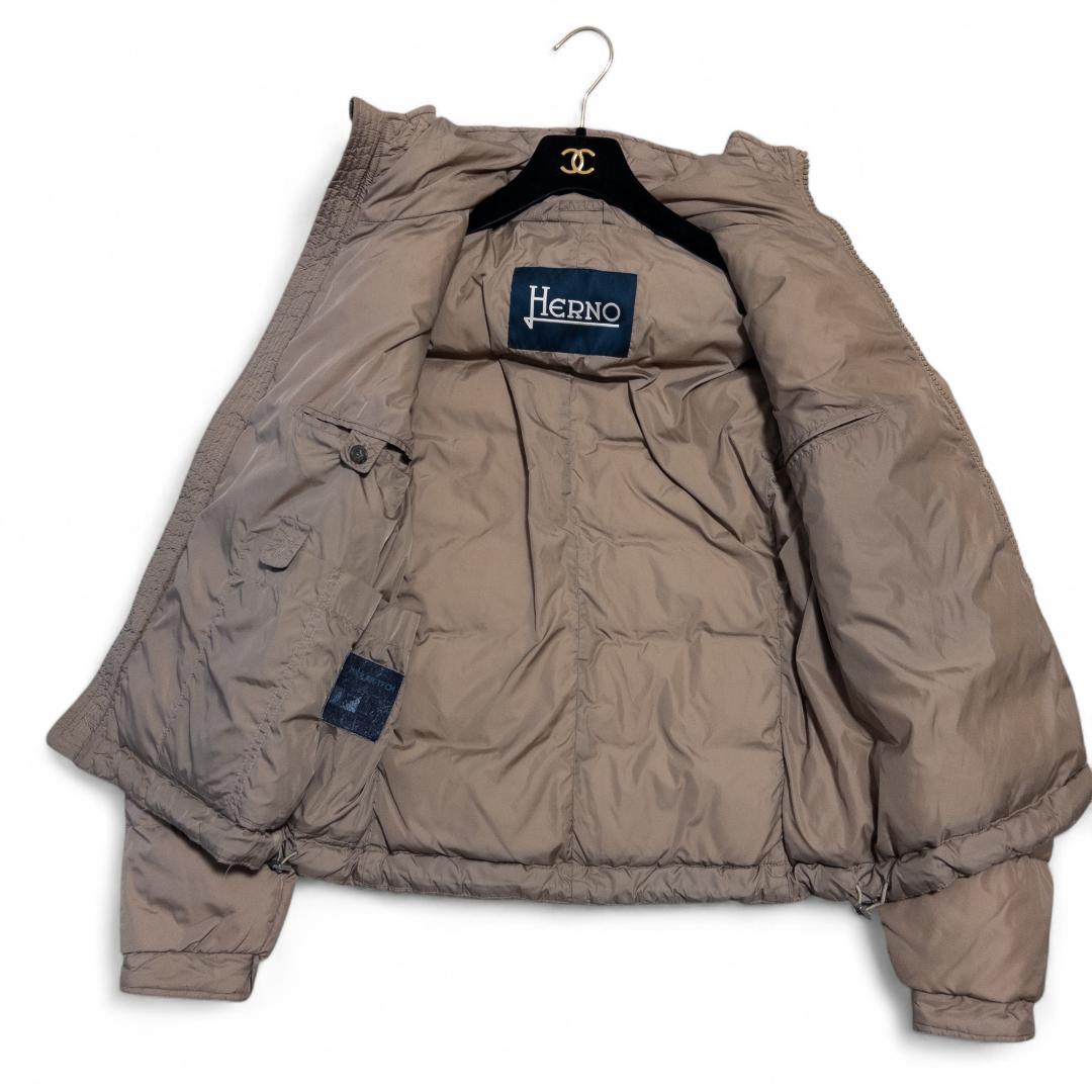HERNO ダウンジャケット フード ベージュ ショート丈 44
