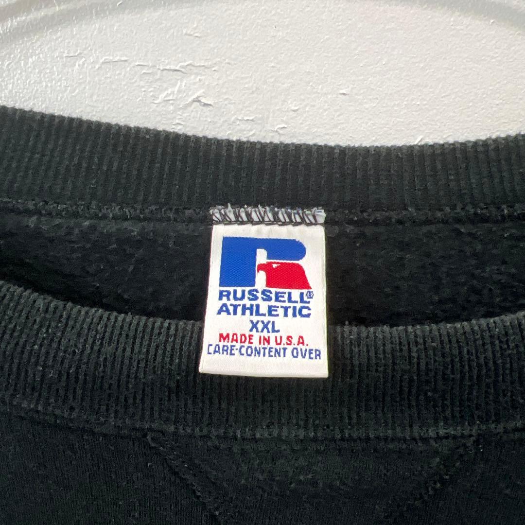 90s ラッセルアスレチック ブラック XXL 無地スウェット USA製
