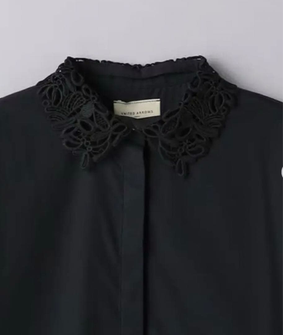 ユナイテッドアローズレースカラーブラウス黒