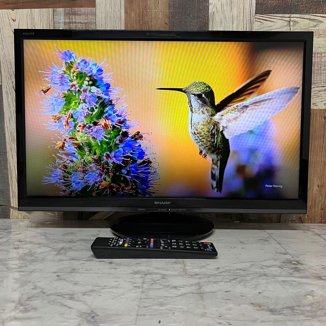 即日受渡❣️全国送料込シャープ24型テレビ裏番組録画可Wチューナー新品リモコン付