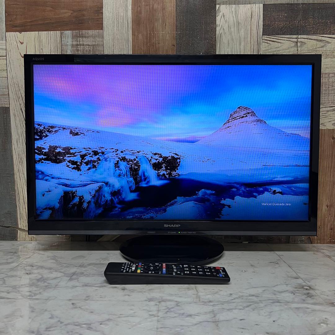 即日受渡❣️全国送料込シャープ24型テレビ裏番組録画可Wチューナー新品リモコン付