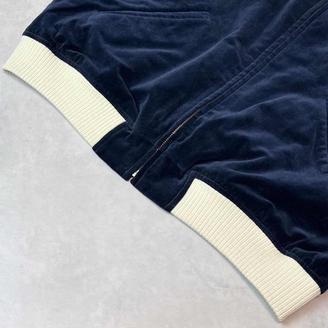 AVIREX 別珍 スカジャン 龍 鷹 リバーシブル ネイビー グリーン XL