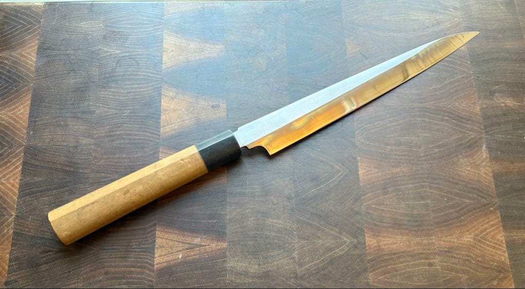 正本総本店　純日本鋼　本焼　柳刃　210mm 7寸　包丁　和包丁　研ぎ直し済