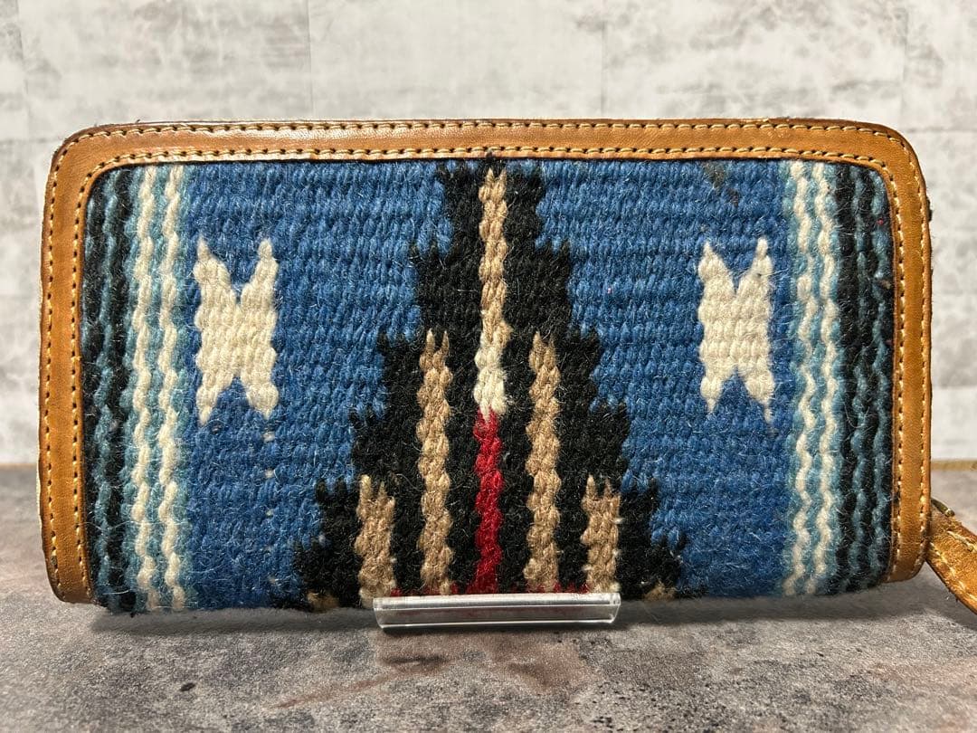 オールドポイント ラウンドファスナー ウォレット レザー ラグ チマヨ 長財布