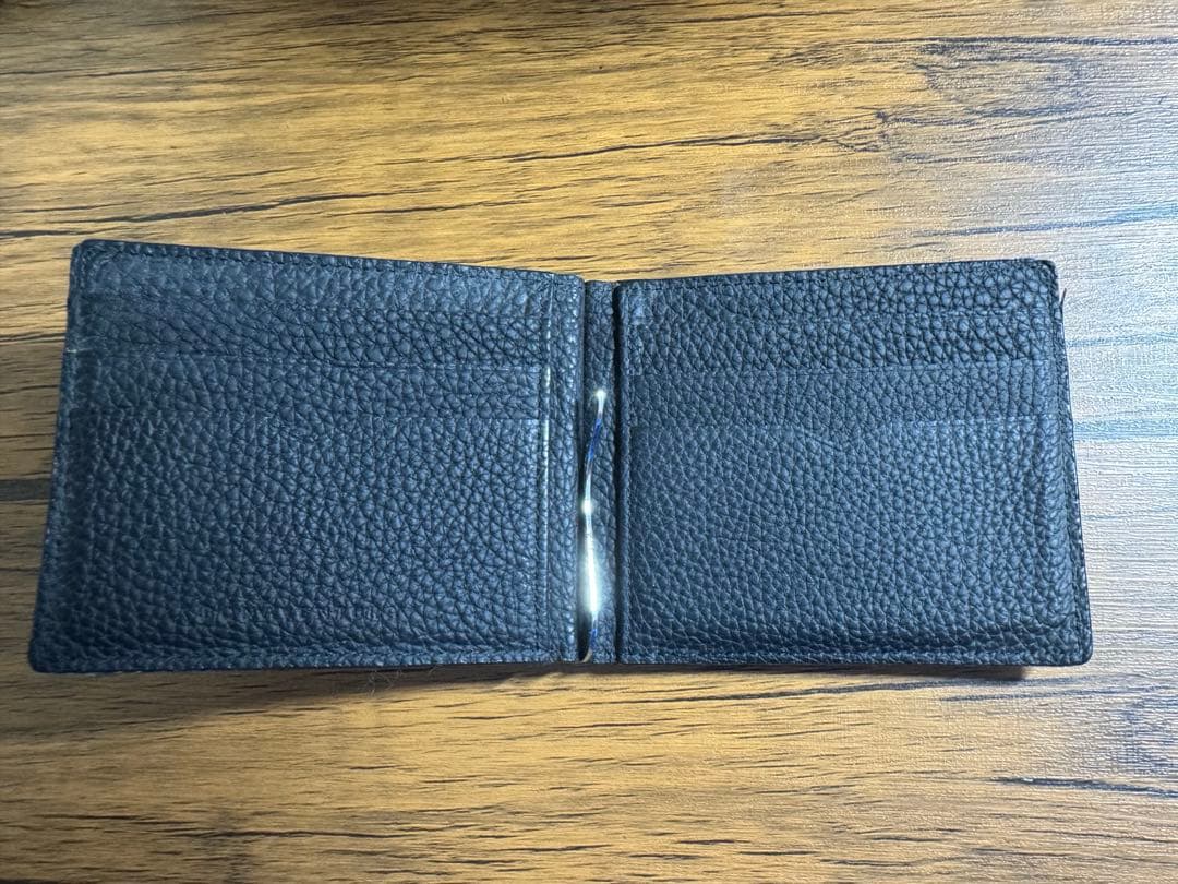 ボナベンチュラ BONAVENTURA ブラックレザー二つ折りマネークリップ