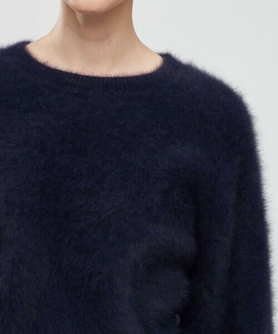 DES PRES フォックスカシミヤクルーネックプルオーバー　ネイビー