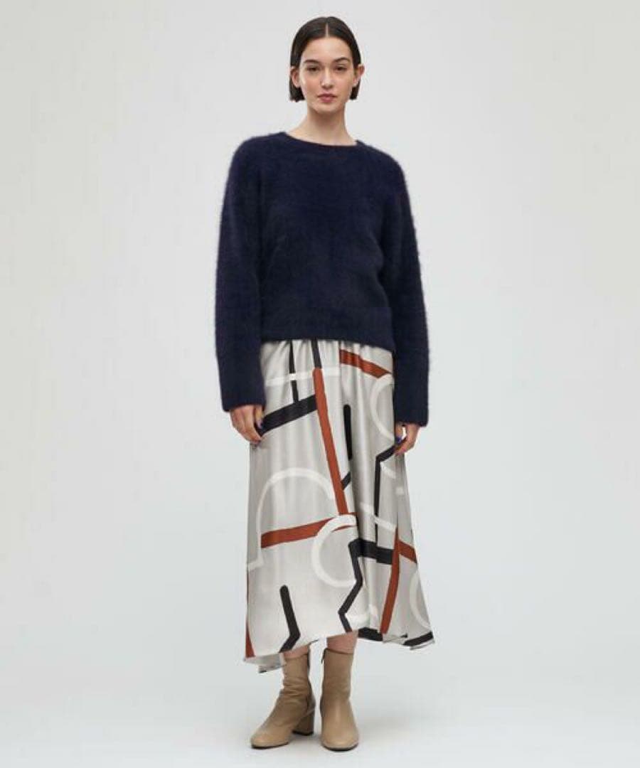 DES PRES フォックスカシミヤクルーネックプルオーバー　ネイビー