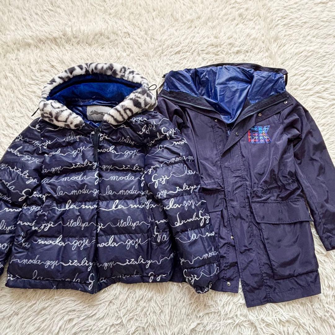 美品 伊太利屋 3WAY ダウンコート インナーダウン Mサイズ 紺 近年モデル