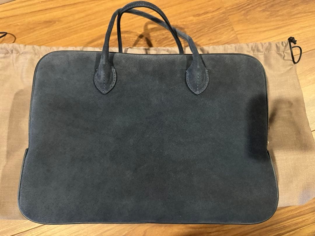 MAISON CANAU ネイビー スエード ハンドバッグ