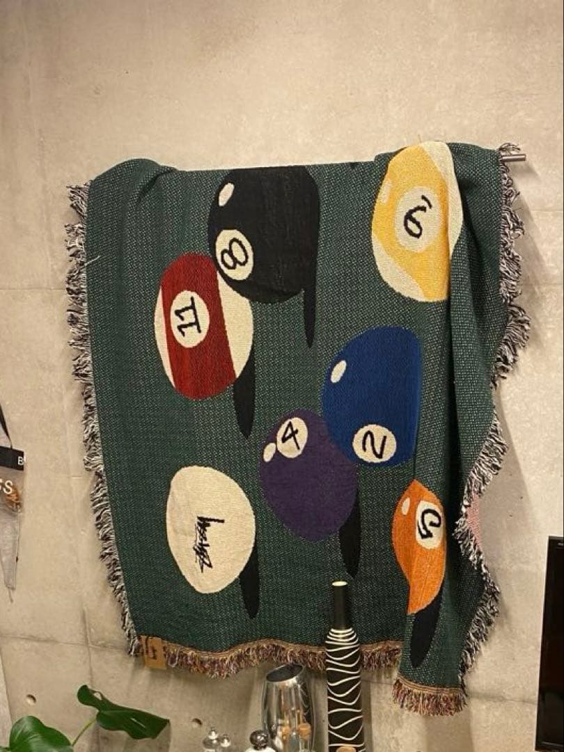 STUSSY ステューシー ビリヤードボール　8ボール　ラグ／ブランケット