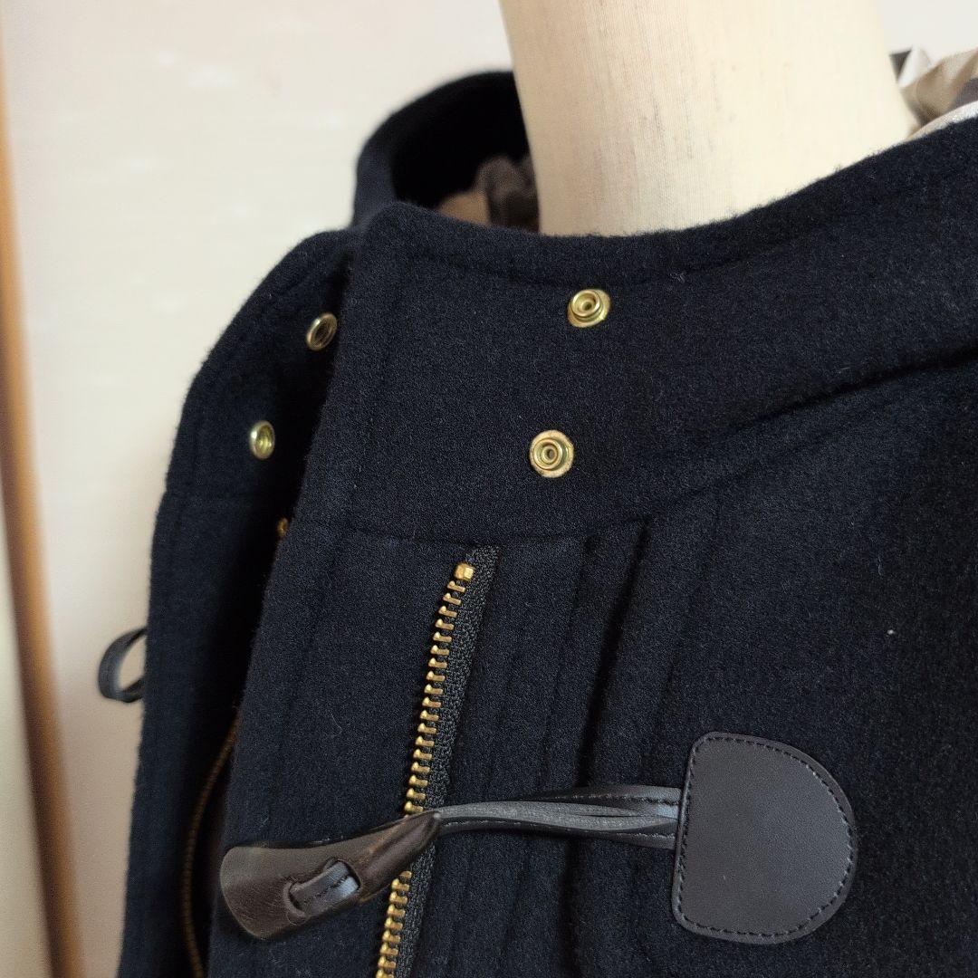 黒 ダッフルコート フード付き