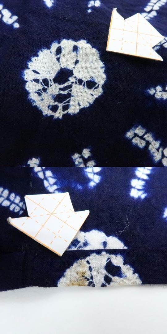 Y3271◆美品 洗える夏着物 有松鳴海絞り 綿 手縫い仕立て 麻の葉 高級浴衣