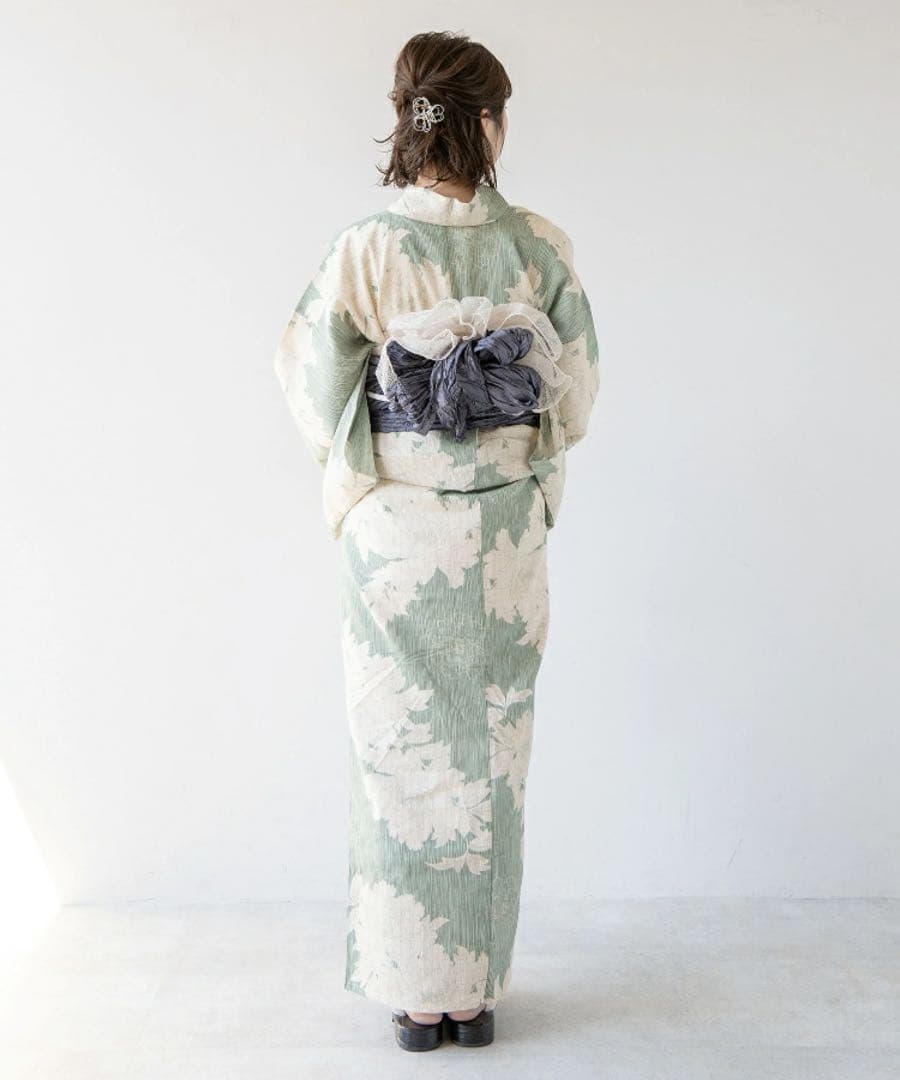 ゆかた館グレース 浴衣セット（Sサイズ）＋レース兵児帯＋帯飾り付き