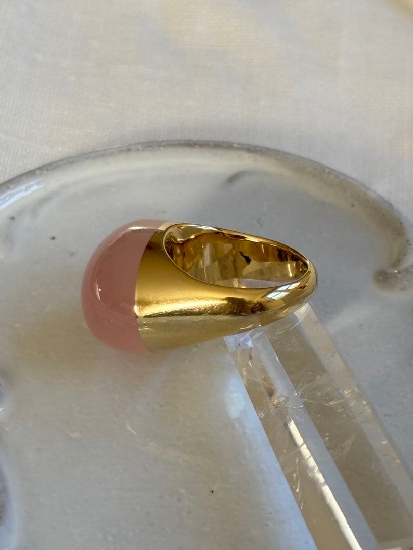 bororo ボロロ ローズクォーツ ロックシリーズ リング 13.5