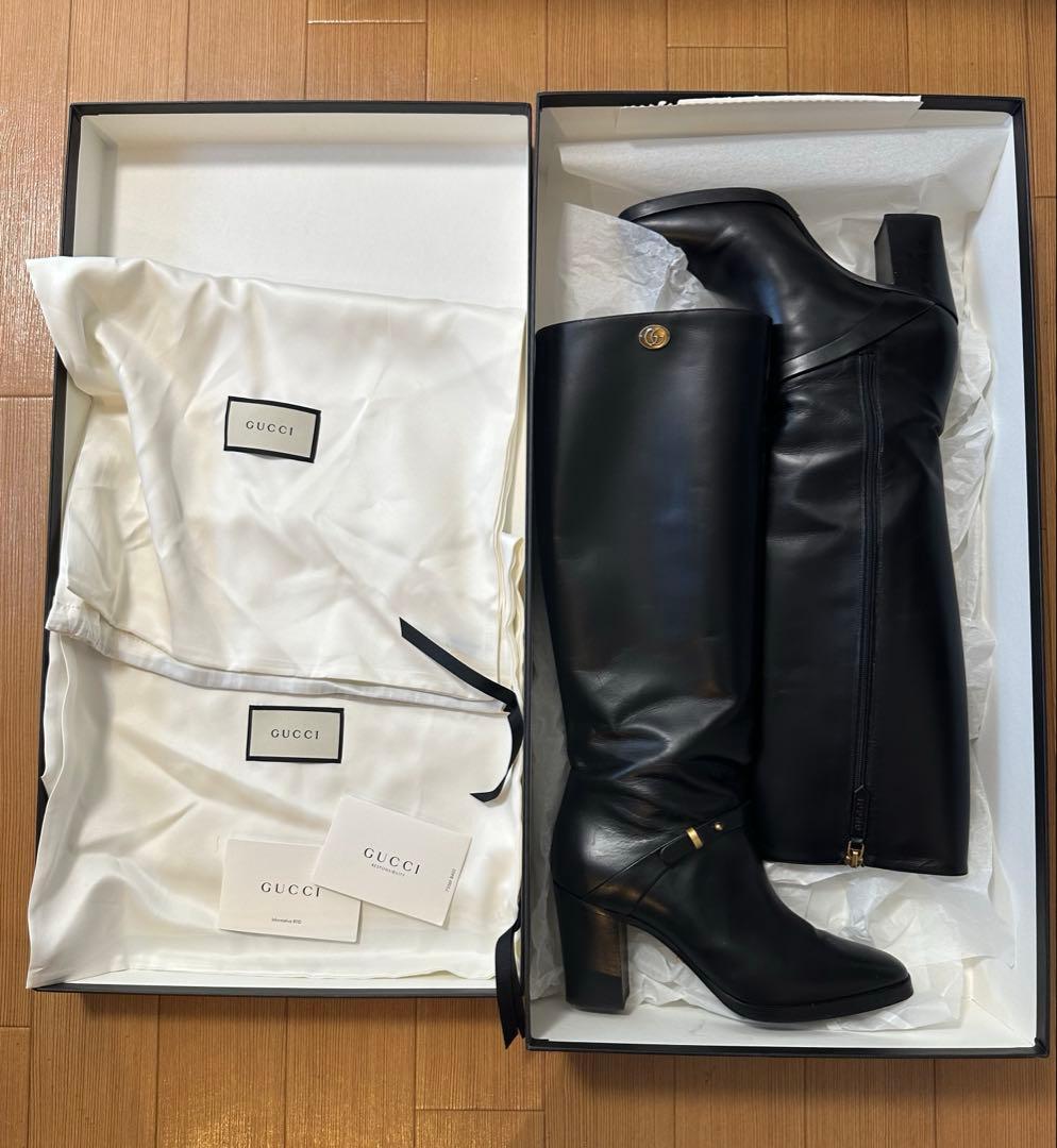 【値下げ中】GUCCI GGマーモントサイドジップロングブーツ