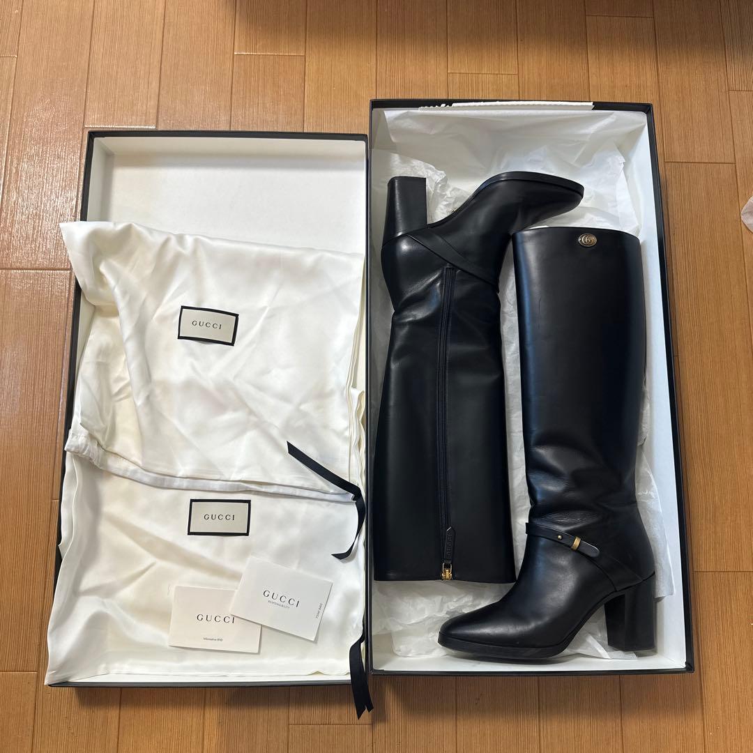 【値下げ中】GUCCI GGマーモントサイドジップロングブーツ