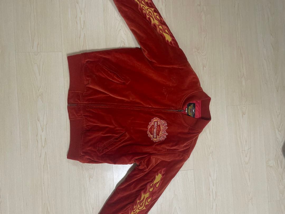 ハーレーダビッドソン 90sスカジャンベロア ファイヤー