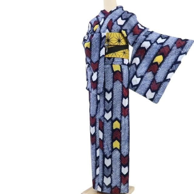 Y1192◆美品 綿 有松鳴海絞り 洗える夏着物 居敷当て付 高級浴衣 着物