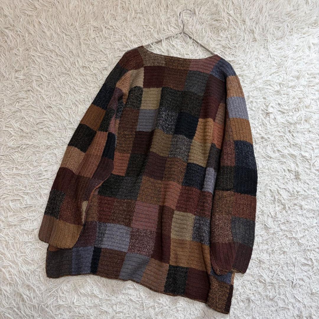 17293✨ヨーガンレール パッチワーク ニット セーター ウール マルチカラー
