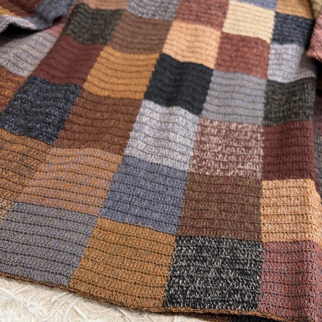 17293✨ヨーガンレール パッチワーク ニット セーター ウール マルチカラー