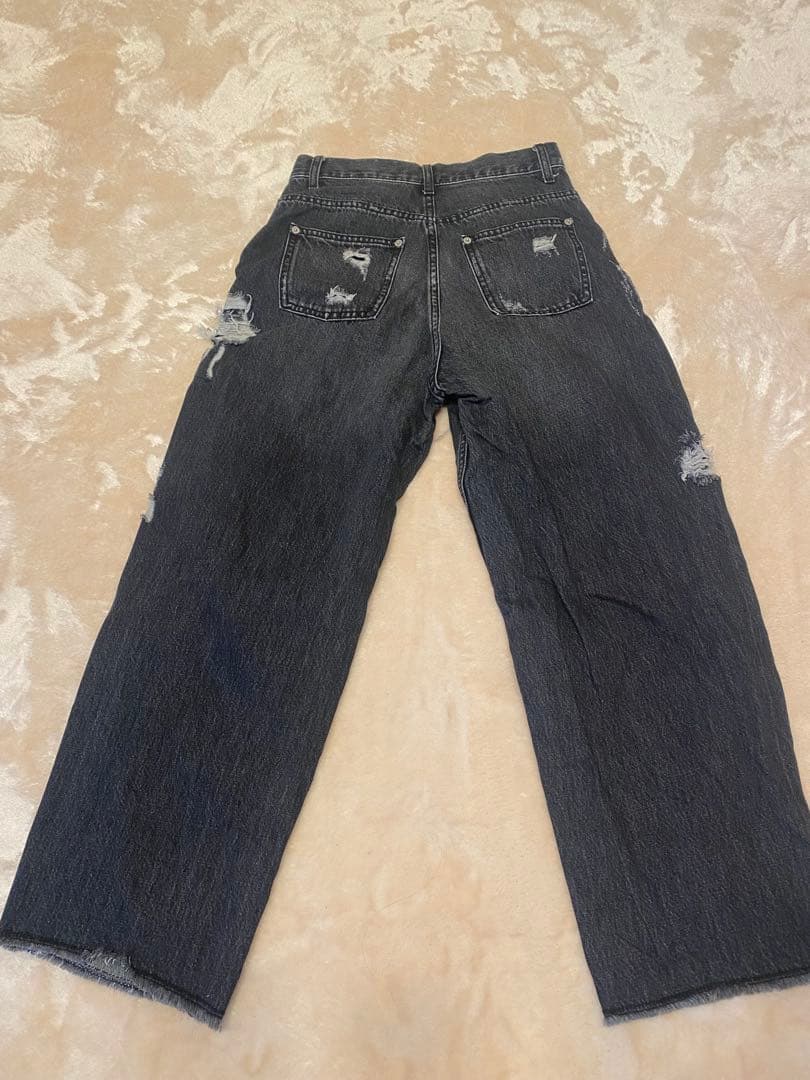 AMERI デニム UND HARD DAMAGE LOOSE DENIM 25