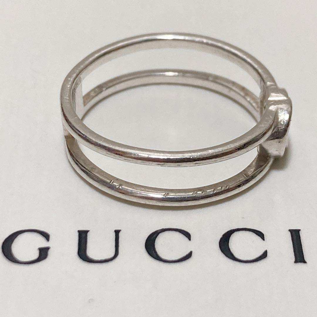 GUCCI シルバー925 インターロッキングG オープンリング #19 18号