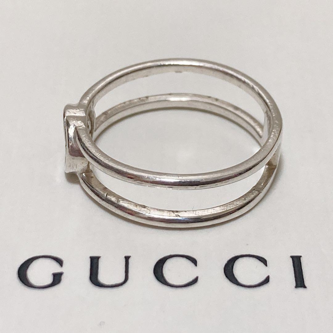 GUCCI シルバー925 インターロッキングG オープンリング #19 18号