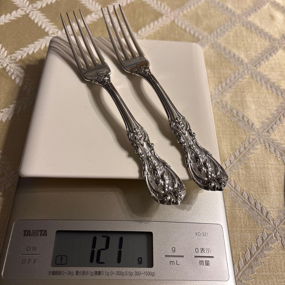 666様　純銀ディナーフォーク　サラダフォーク　ワケありフォーク　6本