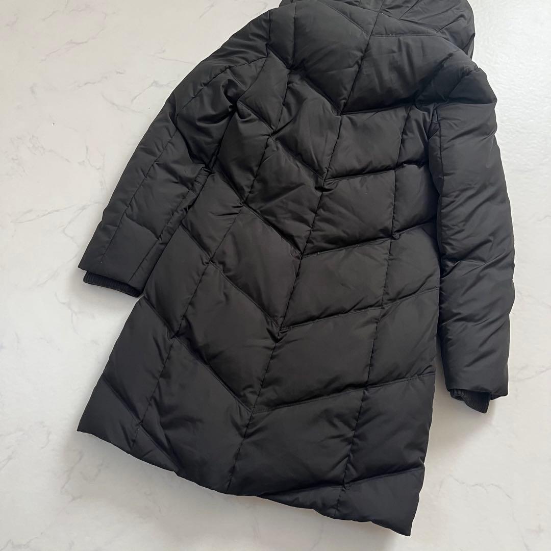 ローレンラルフローレン　ダウンコート　ショールカラー　フード　ロング　黒　M相当