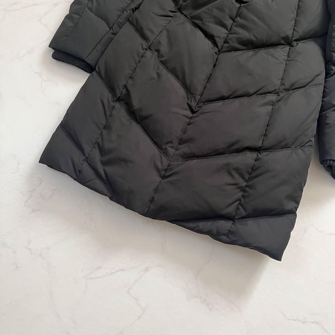 ローレンラルフローレン　ダウンコート　ショールカラー　フード　ロング　黒　M相当