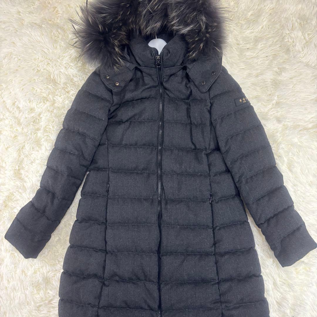 あ*こ様 【美品】タトラス ダウンジャケット ラビアナ ファー ダークグレー