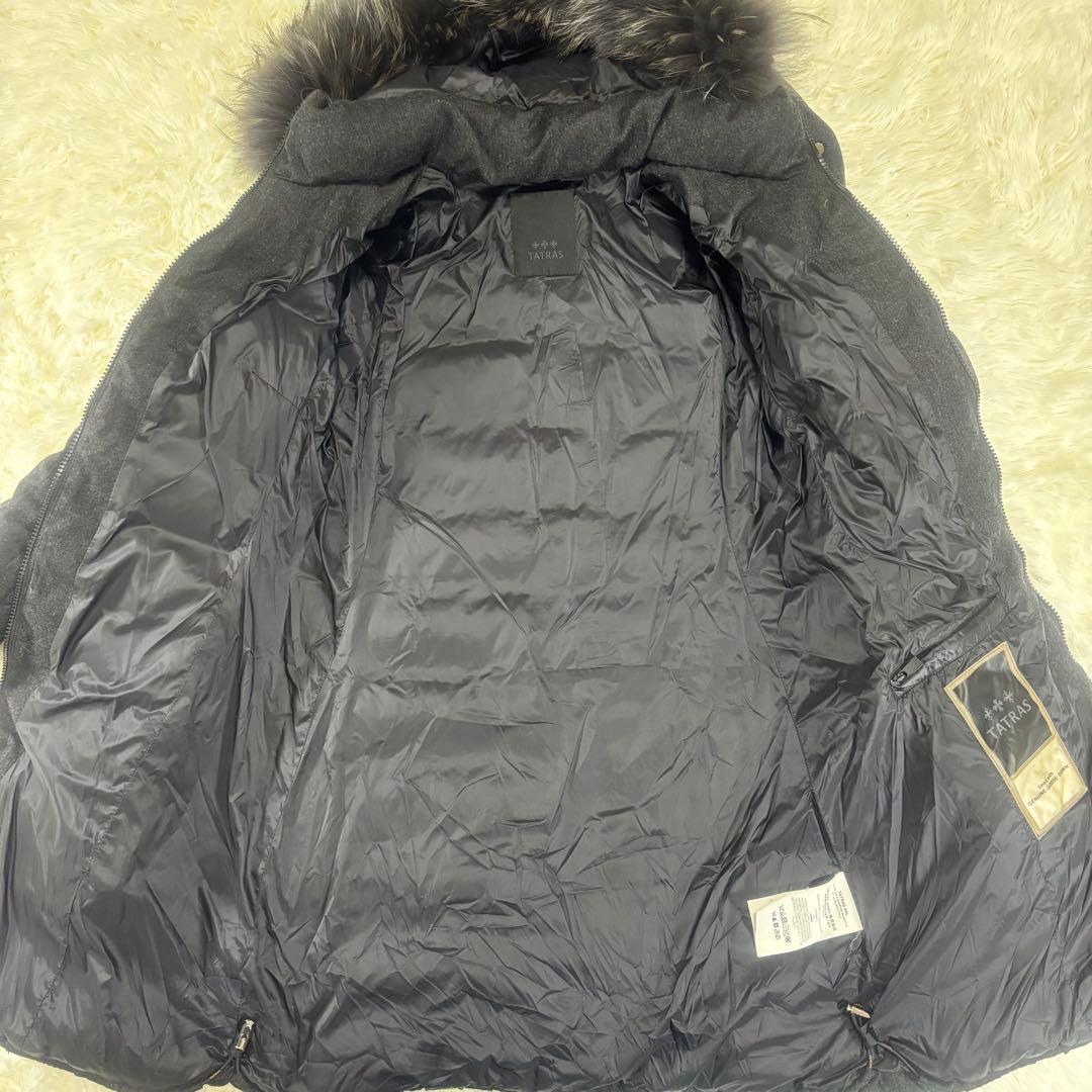 あ*こ様 【美品】タトラス ダウンジャケット ラビアナ ファー ダークグレー