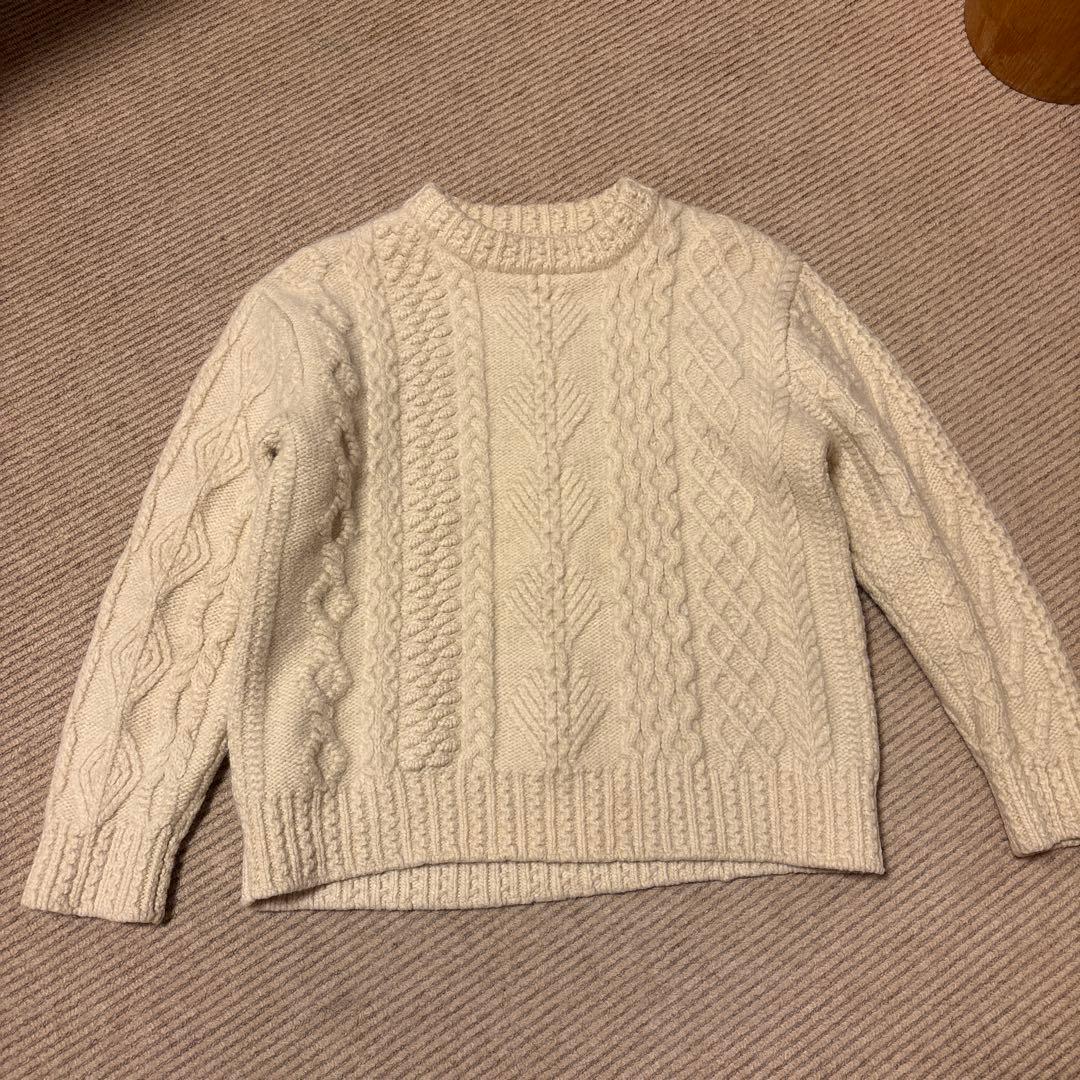 YONETOMI アランニットセーター サイズ:3 定価5万円　雑誌掲載商品