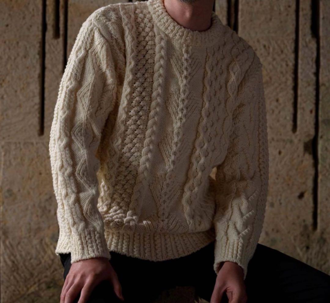 YONETOMI アランニットセーター サイズ:3 定価5万円　雑誌掲載商品