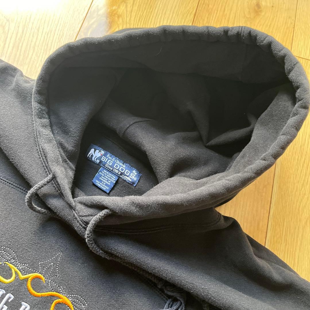 00s　Bigdogs　パーカー　フレイム　ファイヤーパターン　フェード　黒　炎