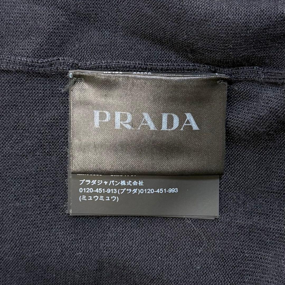 394【美品・48サイズ】プラダ☆アーガイル柄Vネックニット セーター 市川隼基
