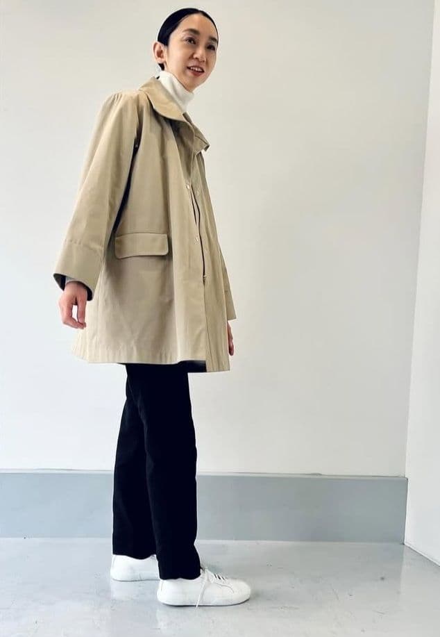 chiclin チクリン『ボアライナー付きジップアップショートコート』ベージュ