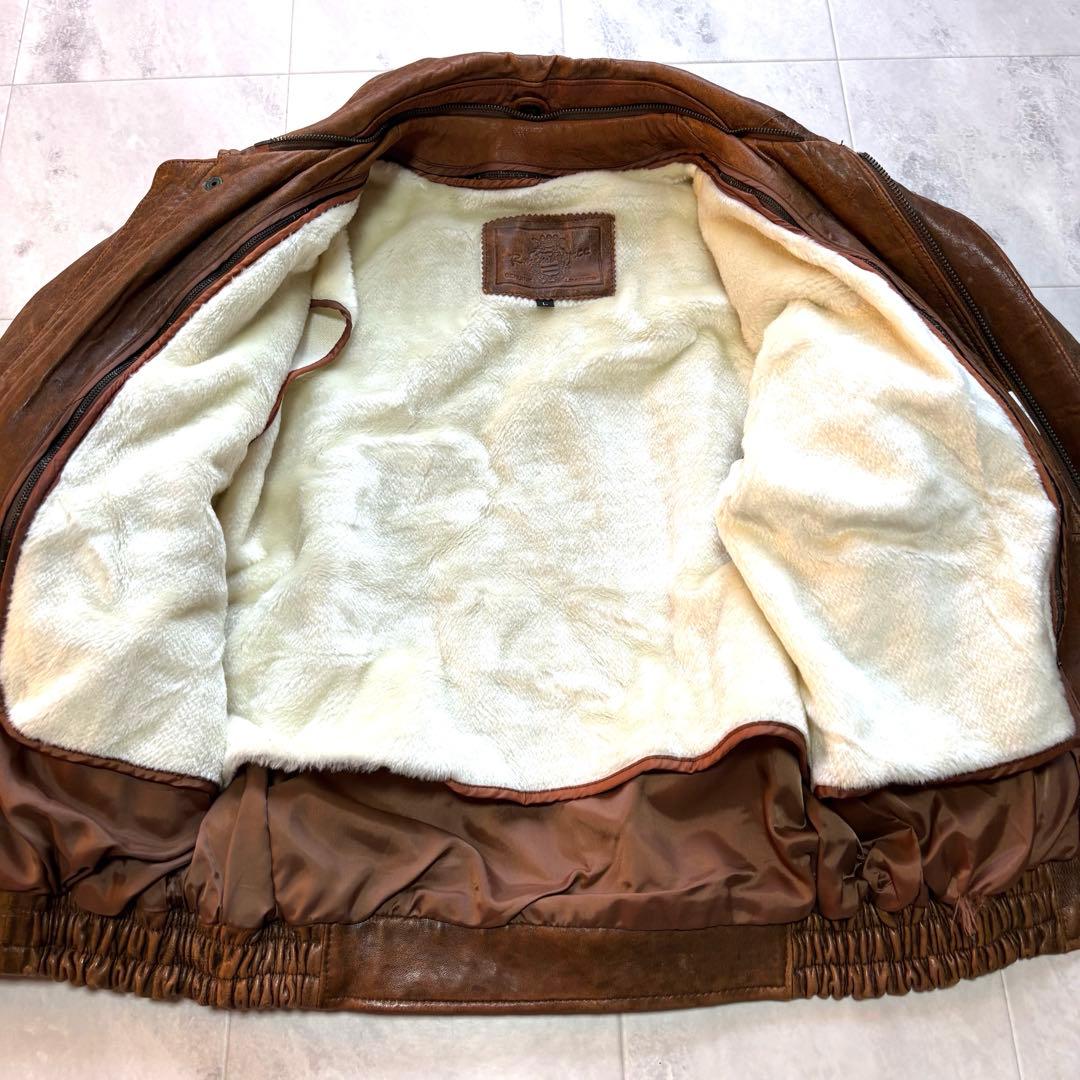 【Vintage】A-2 ラムレザージャケット フライトジャケット 短丈 L