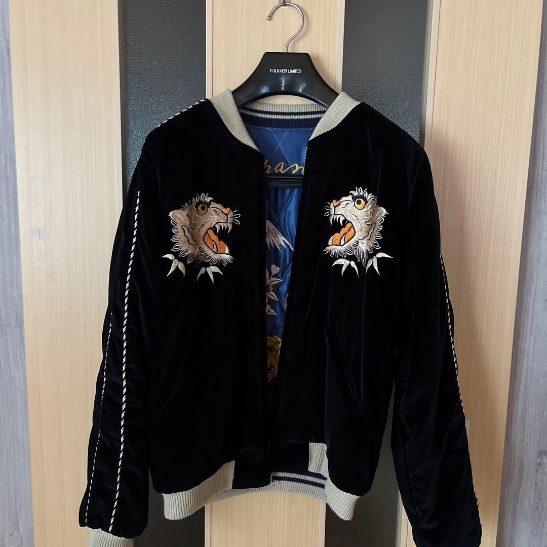 TAILOR TOYO リバーシブル　スカジャン 虎と鷹の刺繍