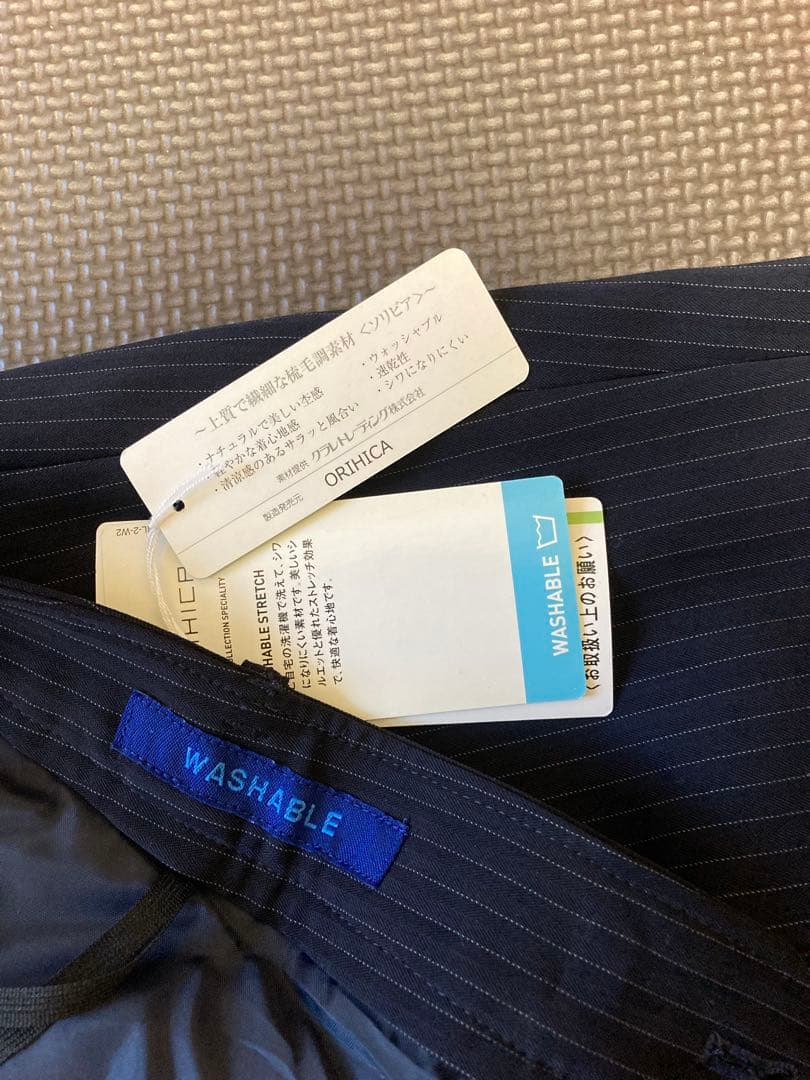 【新品】ORIHIKA 7号　セットアップスーツ　WASHABLE ネイビー