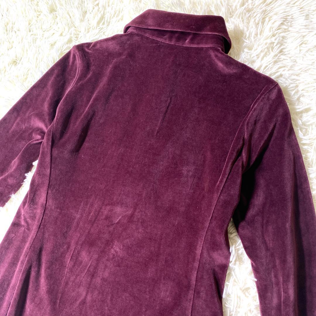 希少 GUCCI グッチ ロゴ刺繍 ロング ワンピース ベロア ベルベット