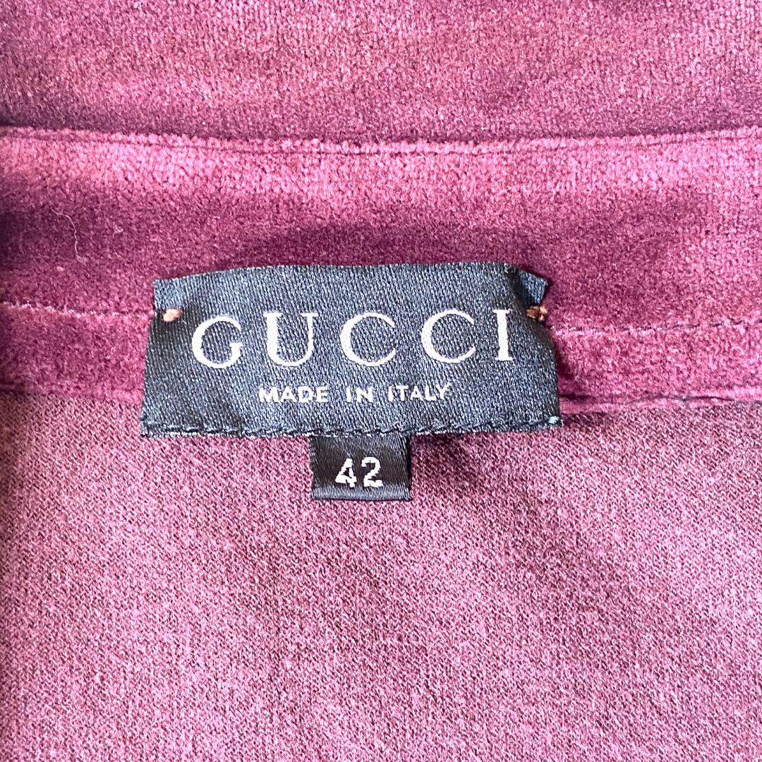 希少 GUCCI グッチ ロゴ刺繍 ロング ワンピース ベロア ベルベット