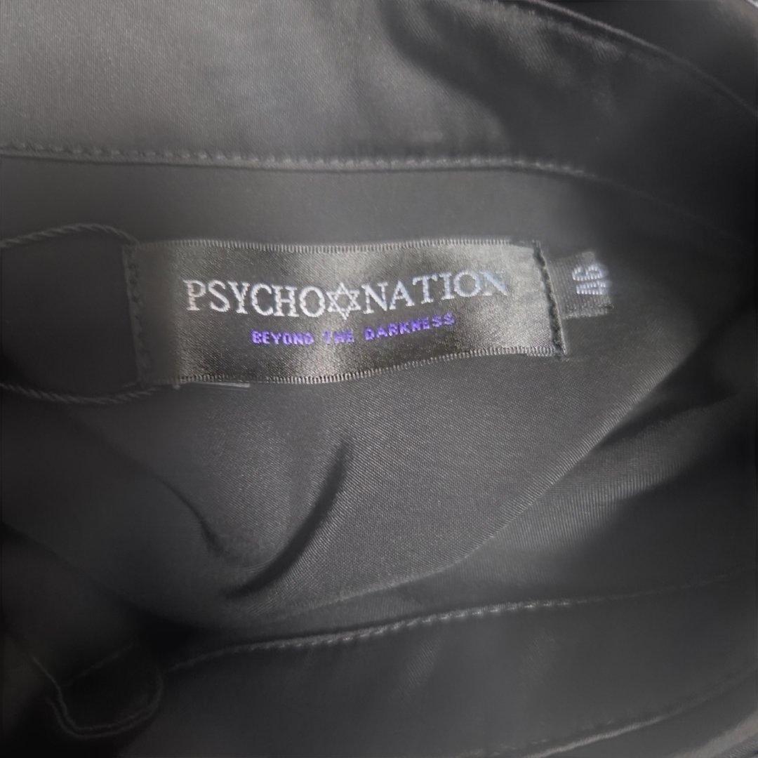 サイコネーション 蝶振袖 和洋折衷シャツ 46 黒 青 地雷 サブカル