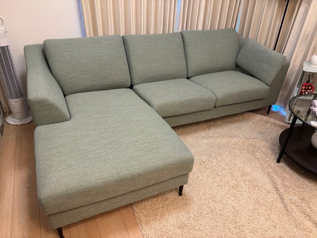 美品　ニトリ　布張り　カウチソファベッド 3人掛け　コーナーソファー　その2