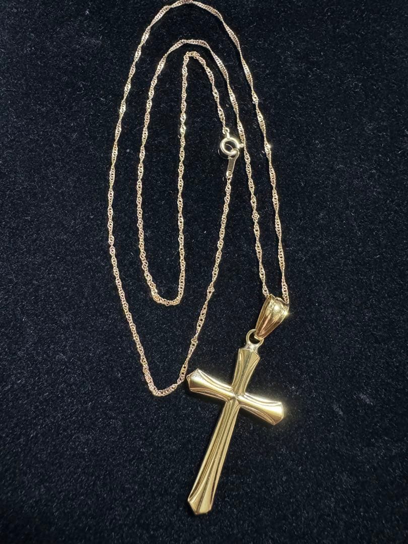 k18金　十字架 ペンダント ネックレスセット 3.3g