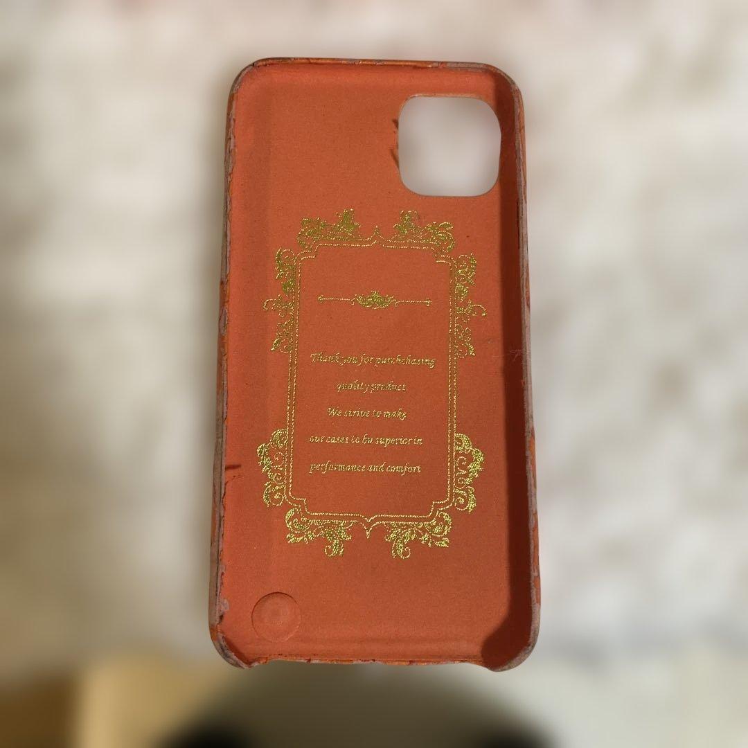 HERMES オレンジ レザー iPhone11pro maxケース