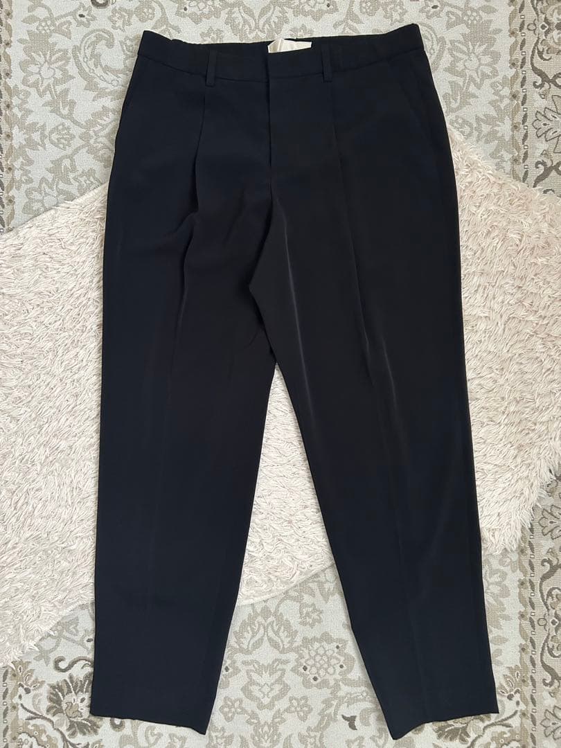 極美品 自由区 ジユウク 洗える セットアップ パンツ スーツ ノーカラー 黒